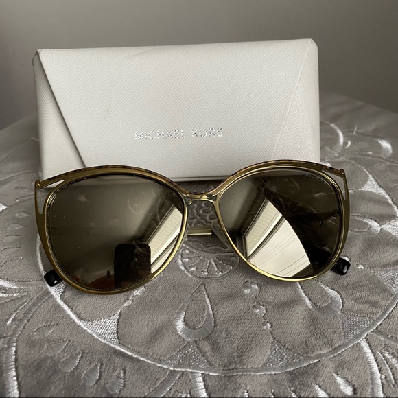 Michael Kors Ina Gold Cat’s Eye Mirrored Sunglasses - Picture 6 of 14